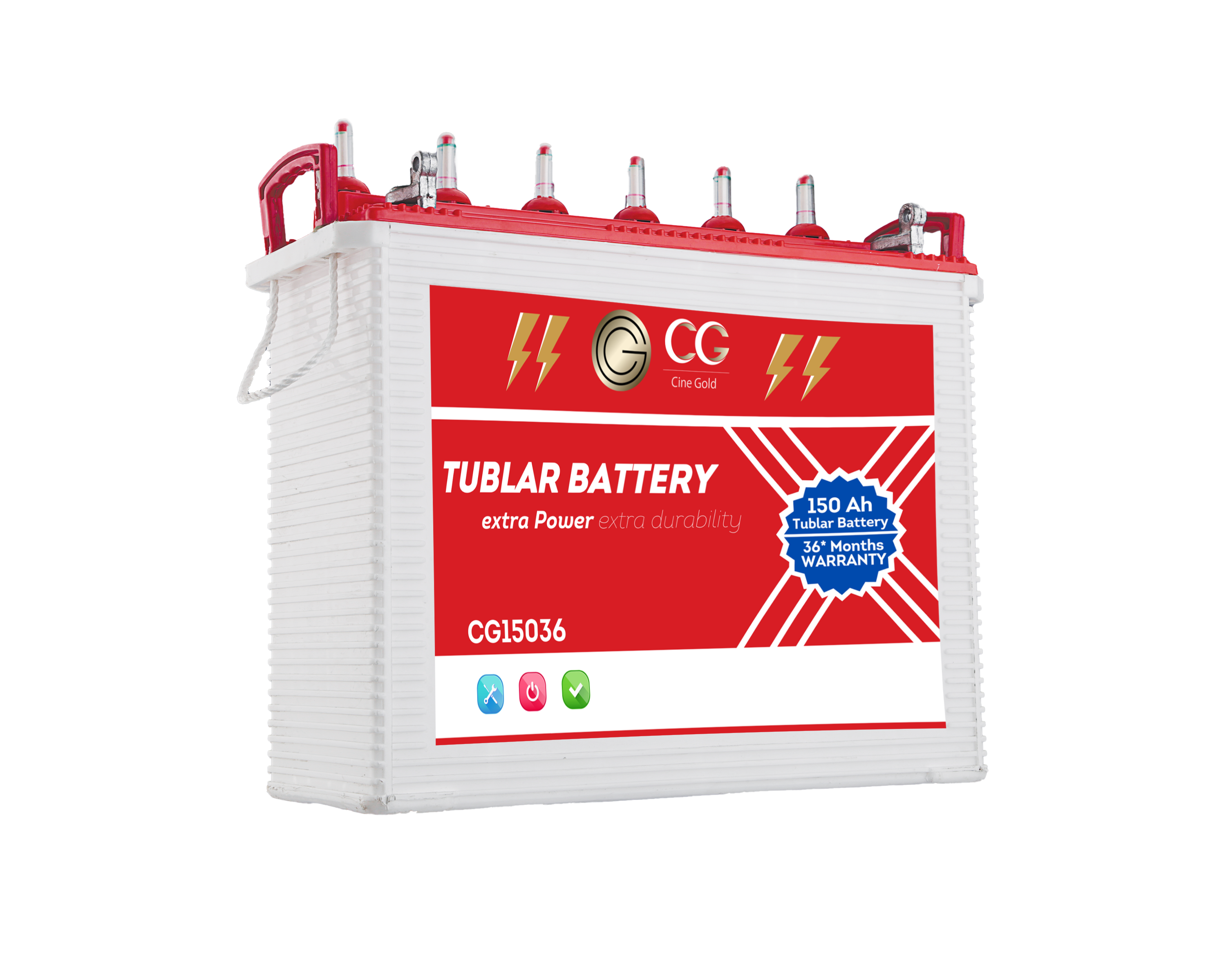 Cine Gold Inverter Battery 150 Ah - Reliable Backup for Homes and Offices with 36 Months Warranty