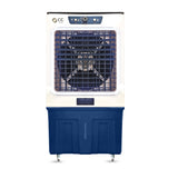 Cine Gold Typhoon 150 LTR Heavy Duty Desert Air Cooler For Home/Office With Honeycomb Cooling & Auto Swing Technology, Powerful Air Throw & 3-Speed Control With Ice Toughened Glass Top Chamber White & Navy Blue