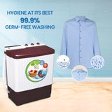 Cine Gold 7 Kg 5 Star Quick Air Dry Semi-Automatic Top Loading Washing Machine: Maroon Opaque Top with Rat Away Feature